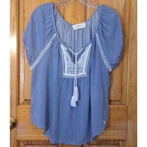 Abercrombie & Fitch Shirt Women's Small Oversized Bohemian Hippie Festival Music